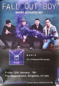 Gig- Poster - FALL OUT BOY zum Album Release - PLUS SET LIST! - England 2018!!